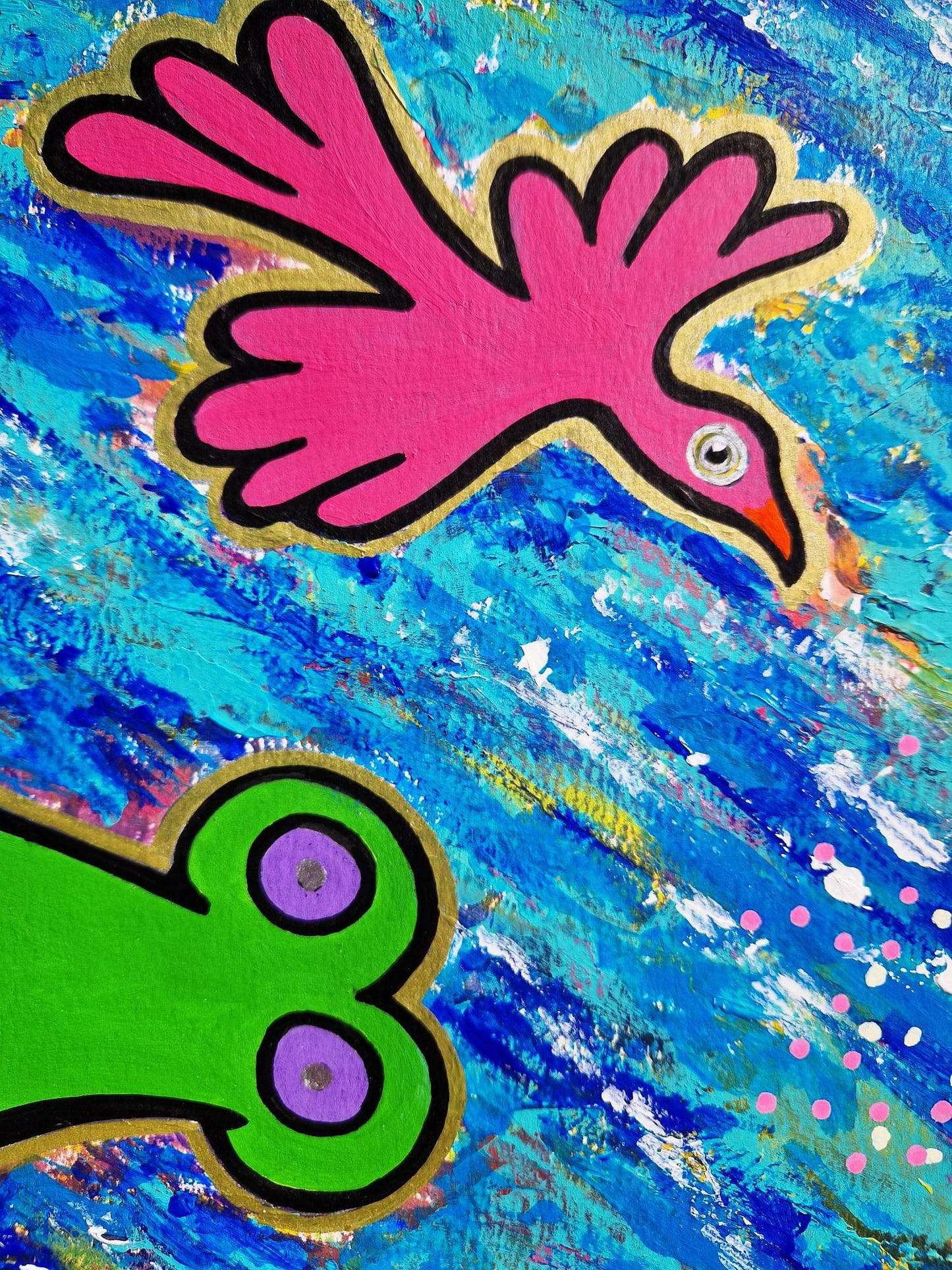 MARCEL BURGER - Harmónia v pohybe (ORIGINÁL - Akryl na umeleckom papieri) (Certifikát) Pop Art, Pop surrealizmus