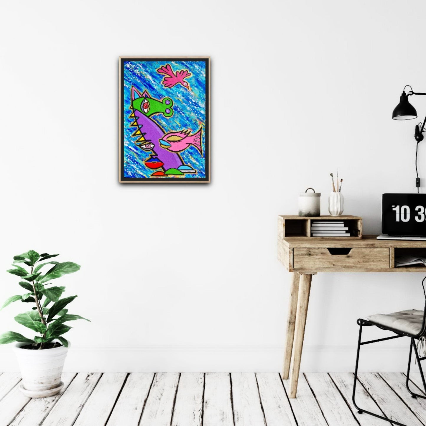 MARCEL BURGER - Harmónia v pohybe (ORIGINÁL - Akryl na umeleckom papieri) (Certifikát) Pop Art, Pop surrealizmus