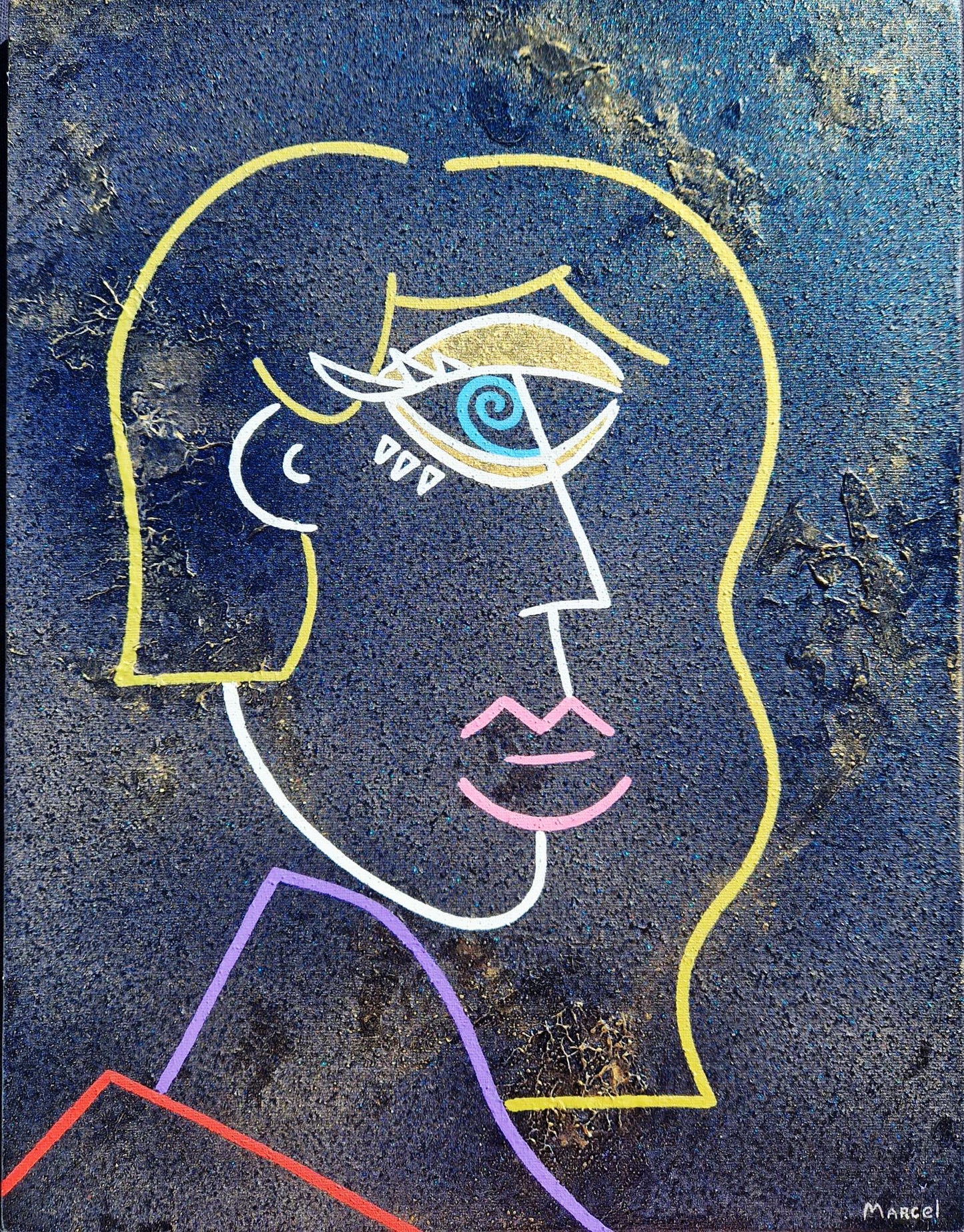 MARCEL BURGER - Trblietavý Duch (UNIKÁT - Akryl na plátne) (Certifikát) Pop Art, Pop Surrealizmus