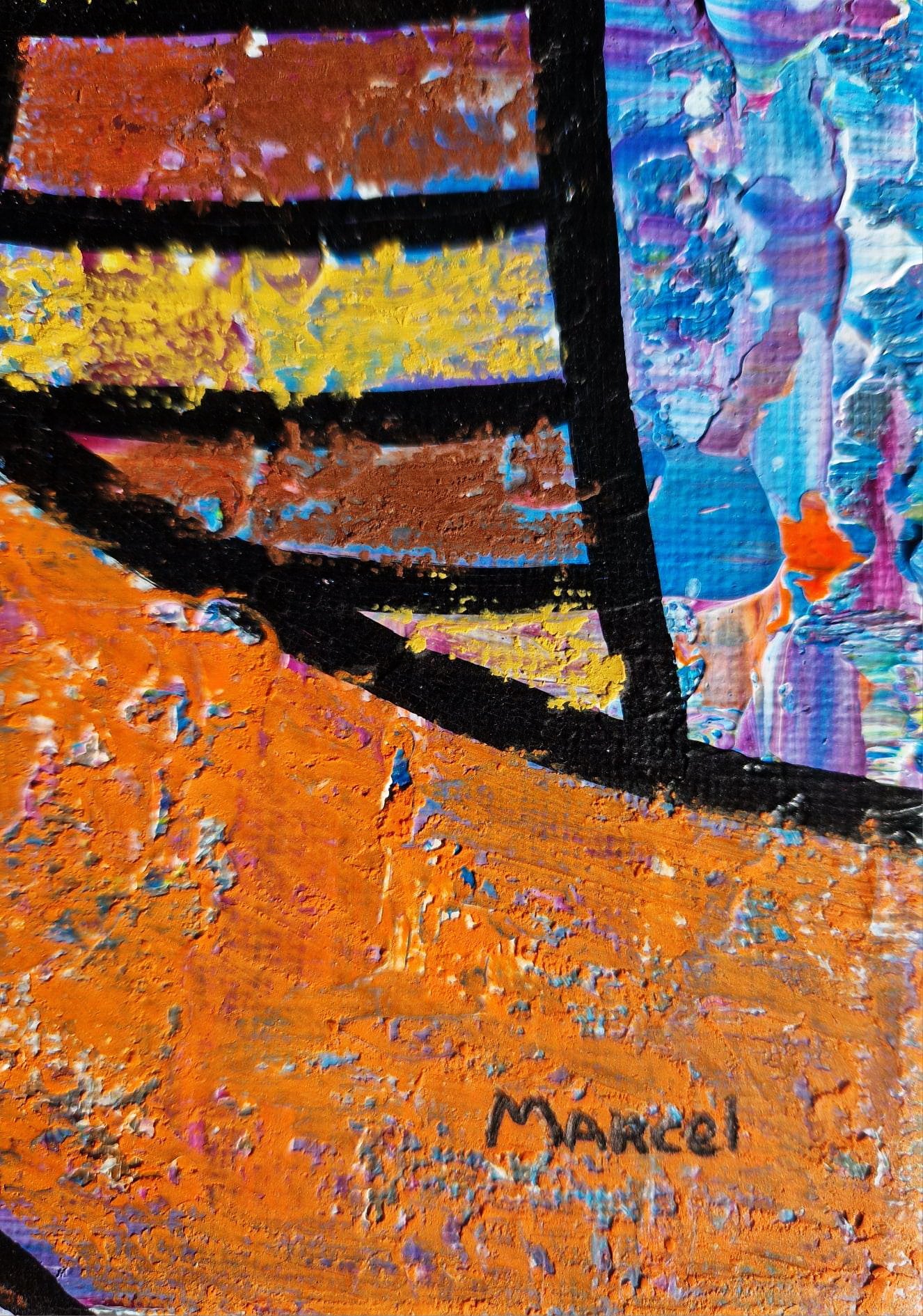 MARCEL BURGER - Farebné kontúry (UNIKÁT - Akryl na plátne) (Certifikát) Pop Art, Pop Surrealizmus