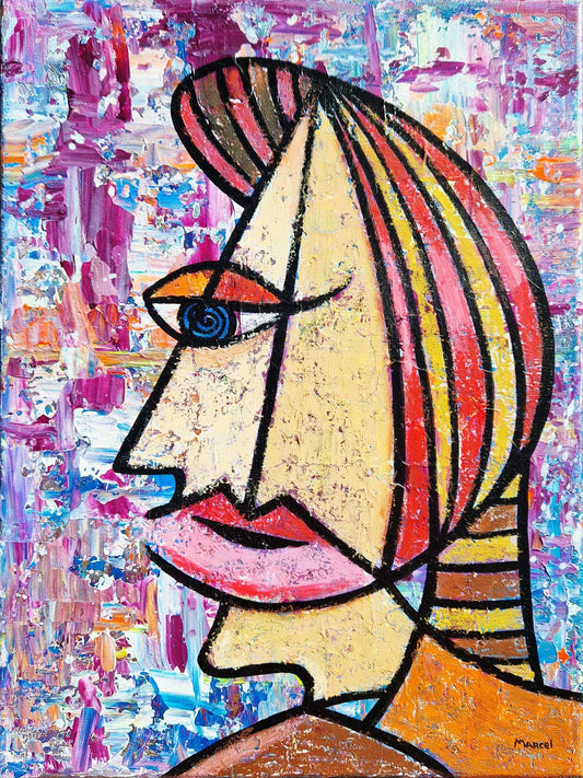 MARCEL BURGER - Colorful Contours (UNIQUE - Acrylic on canvas) (Certificate) Pop Art, Pop Surrealism