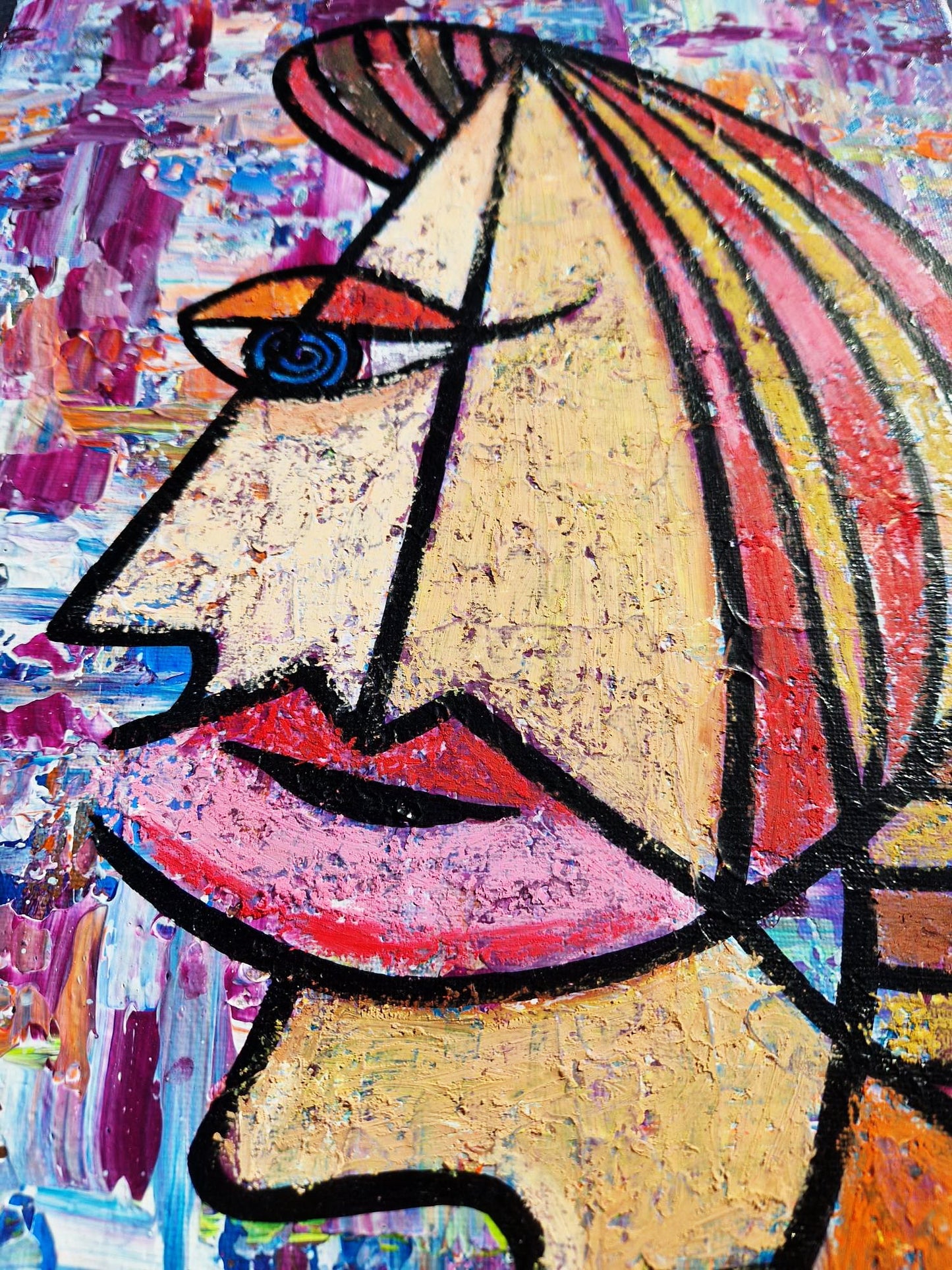 MARCEL BURGER - Farebné kontúry (UNIKÁT - Akryl na plátne) (Certifikát) Pop Art, Pop Surrealizmus