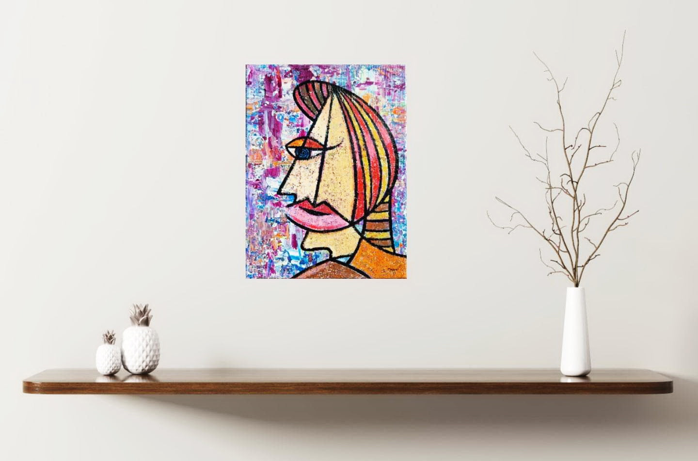 MARCEL BURGER - Farebné kontúry (UNIKÁT - Akryl na plátne) (Certifikát) Pop Art, Pop Surrealizmus