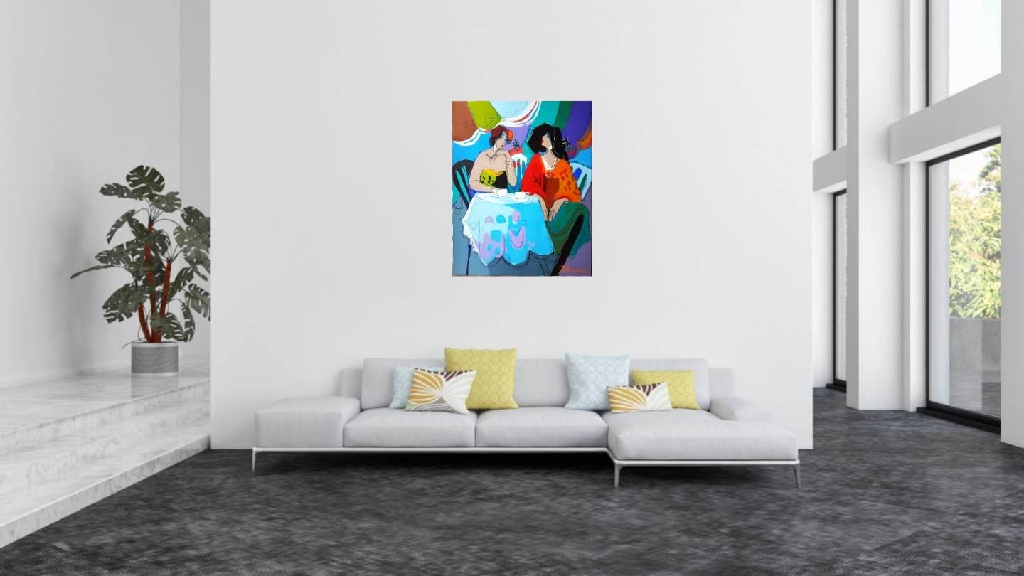 ISAAC MAIMON - Čas na čaj 1 (JEDINEČNÁ - akrylová/olejová maľba) (Certifikát)