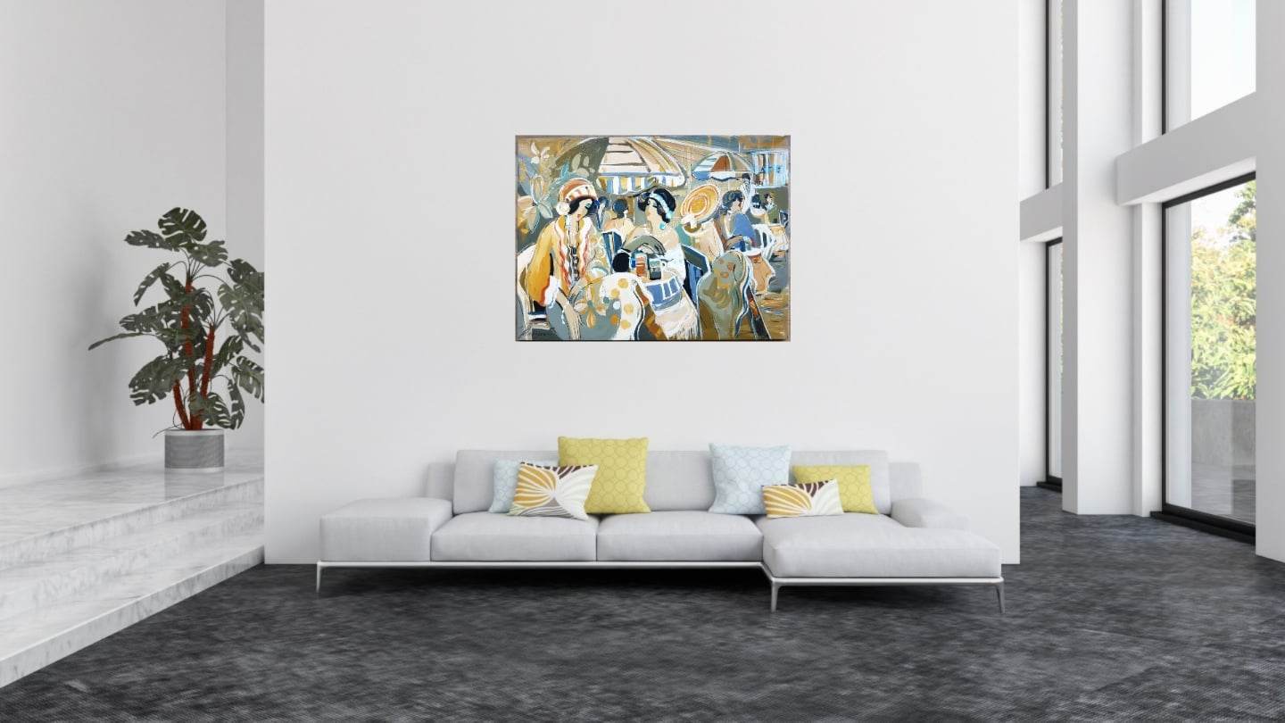 ISAAC MAIMON - Meeting (UNIQUE - acrylic/oil painting) (Certificate)