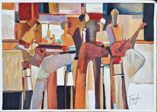 YURI TREMLER - Music at the Bar (Unframed), Serigraph