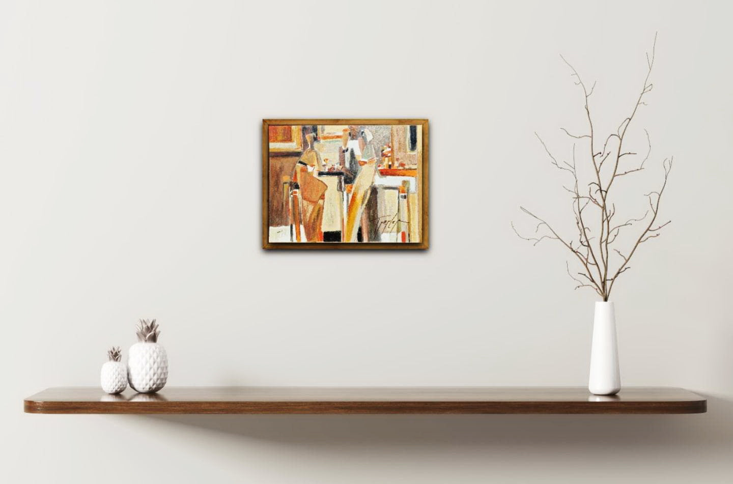 YURI TREMLER - Bar Scene I  (Unframed), Serigraph on Wood Panel