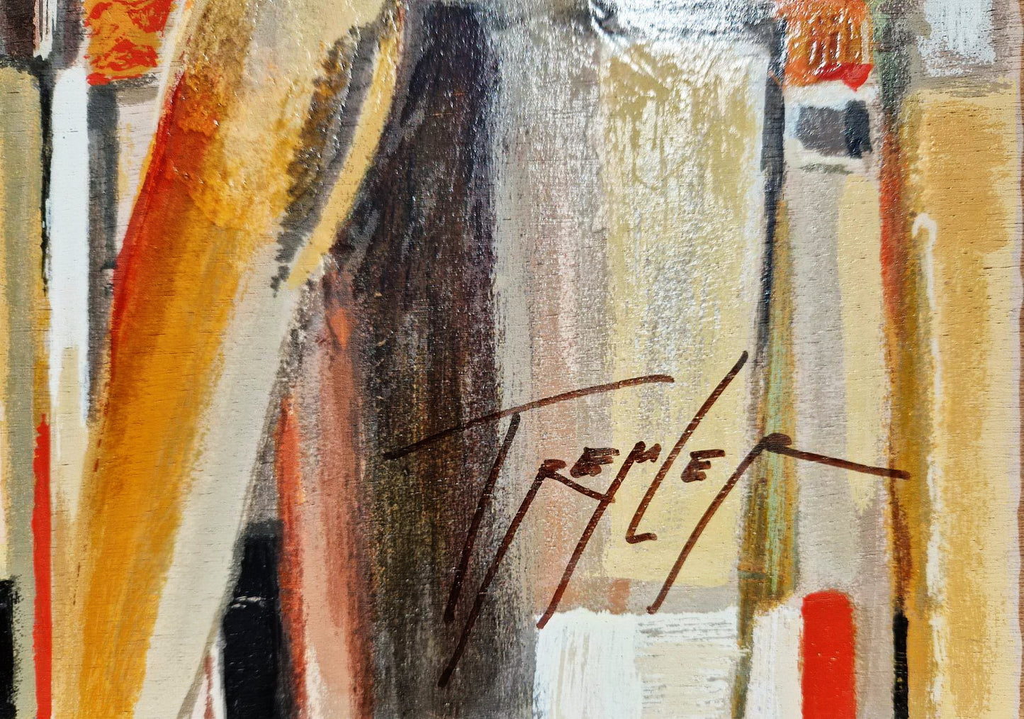 YURI TREMLER - Bar Scene I  (Unframed), Serigraph on Wood Panel