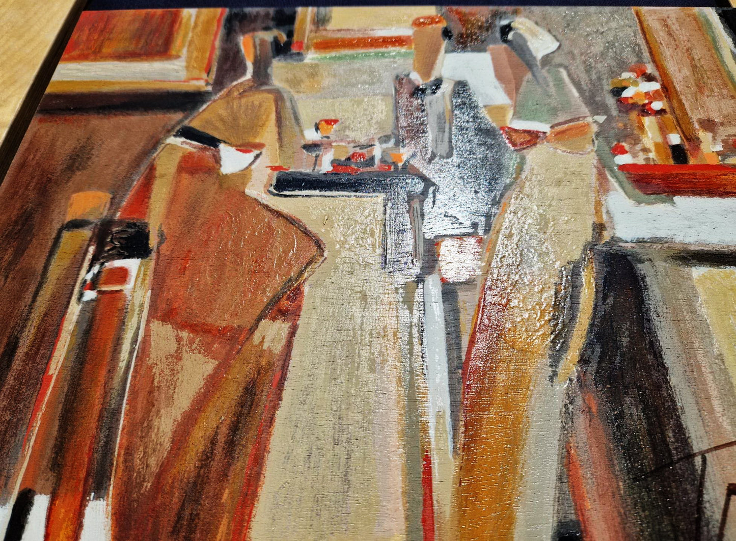 YURI TREMLER - Bar Scene I  (Unframed), Serigraph on Wood Panel