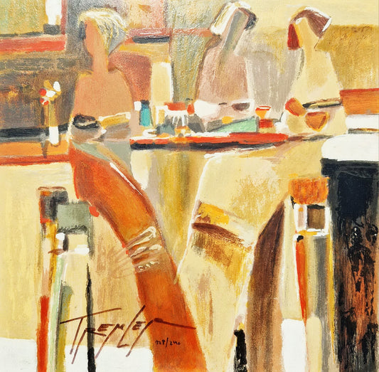 YURI TREMLER - The Conversation (Unframed), Serigraph on Wood Panel