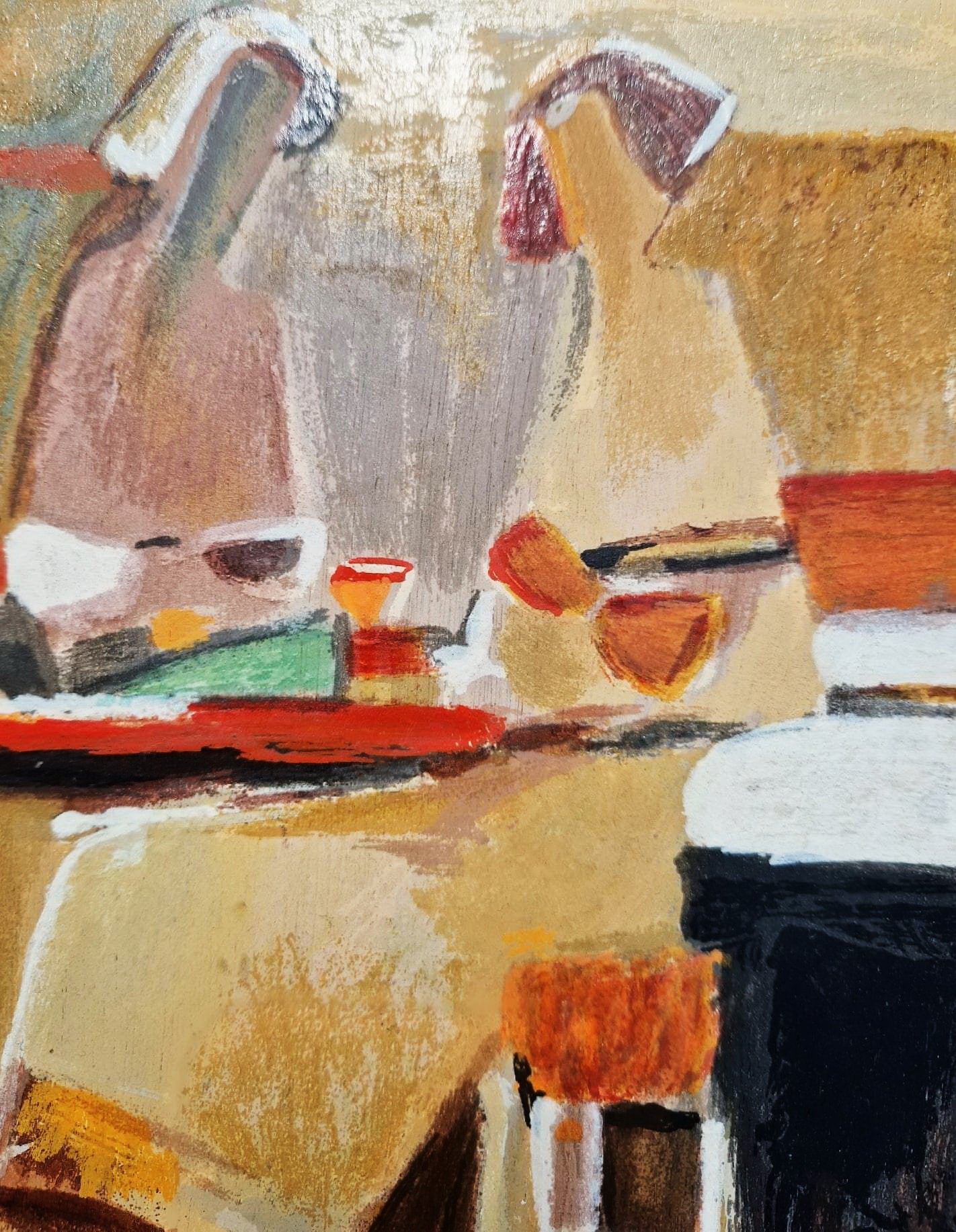 YURI TREMLER - The Conversation (Unframed), Serigraph on Wood Panel