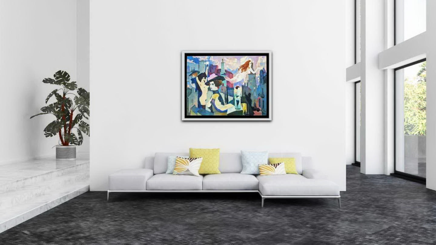 MARK FURMAN - Floating Dreams over Berlin (UNIQUE - Oil painting)