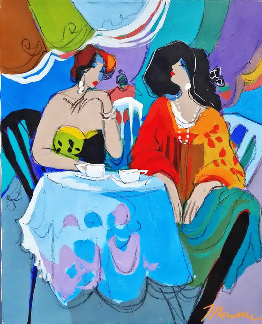 ISAAC MAIMON - Tea Time 1 (UNIQUE - acrylic/oil painting) (Certificate)
