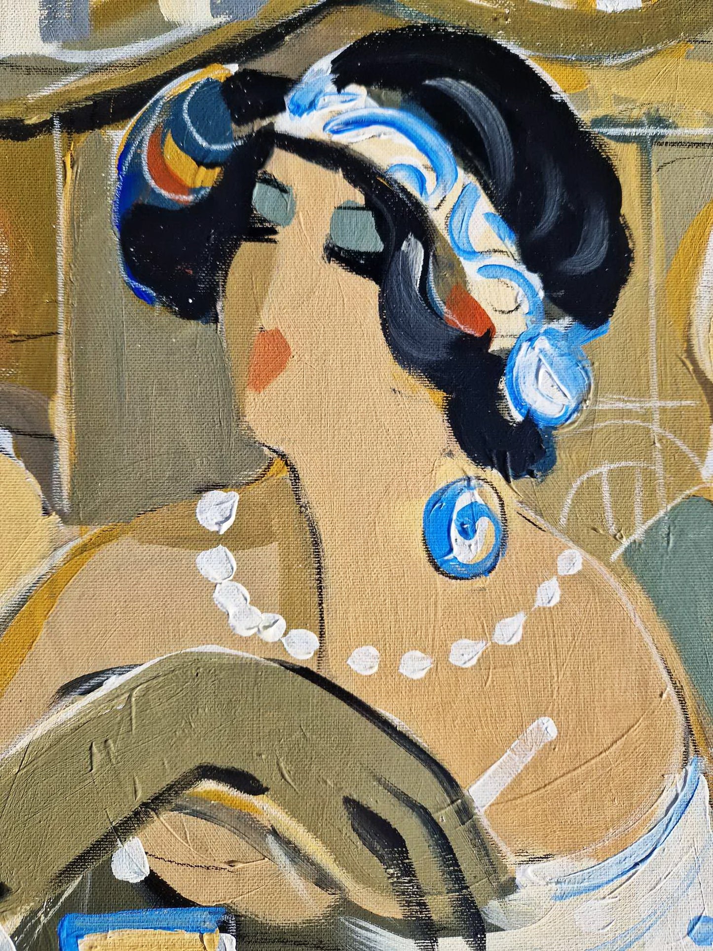 ISAAC MAIMON - Meeting (UNIQUE - acrylic/oil painting) (Certificate)