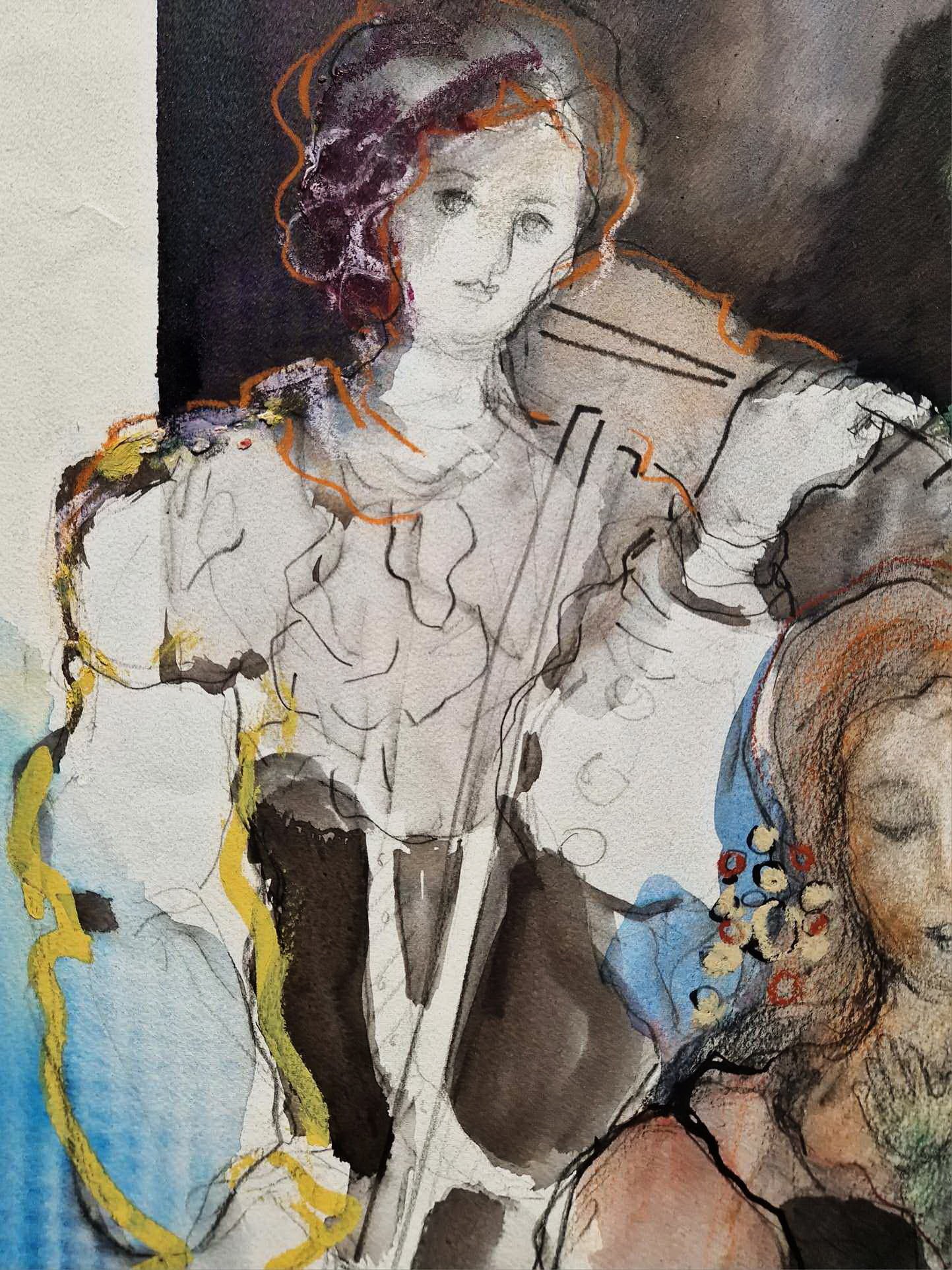 BATIA MAGAL - Symphony of Generations (UNIQUE - Watercolor / Mixed Media) (Unframed)