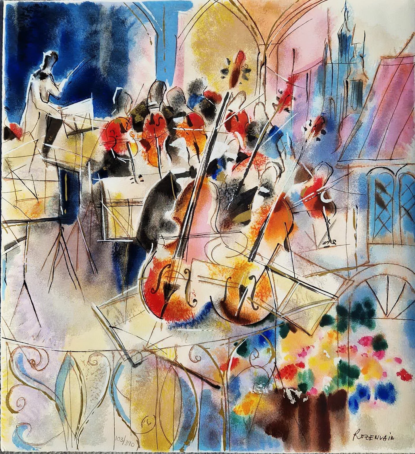 MICHAEL ROZENVAIN - The symphony (Unframed) Serigraph