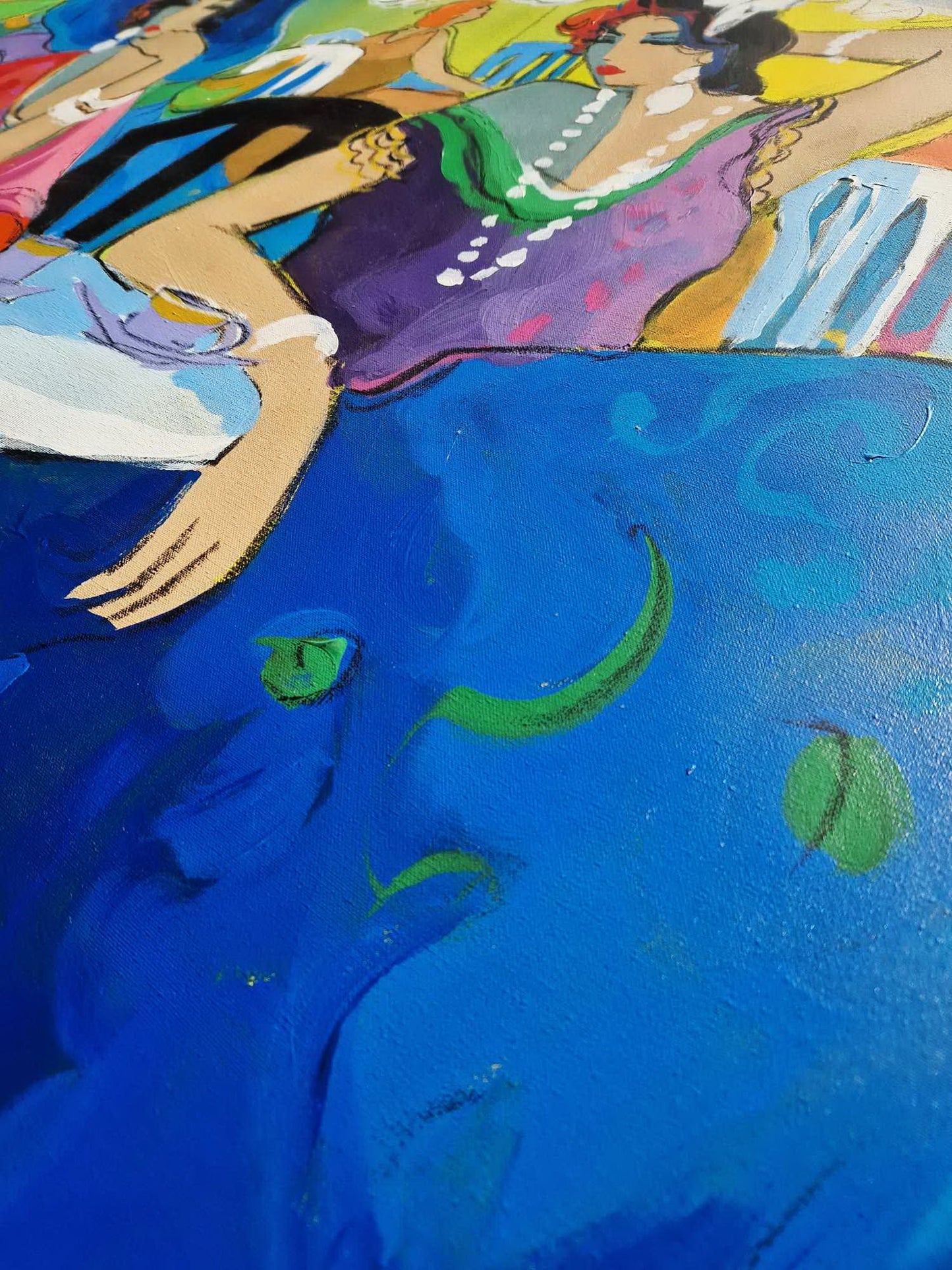 ISAAC MAIMON - Women in the Cafe (UNIQUE - oilpainting/acrylic) (Certificate)