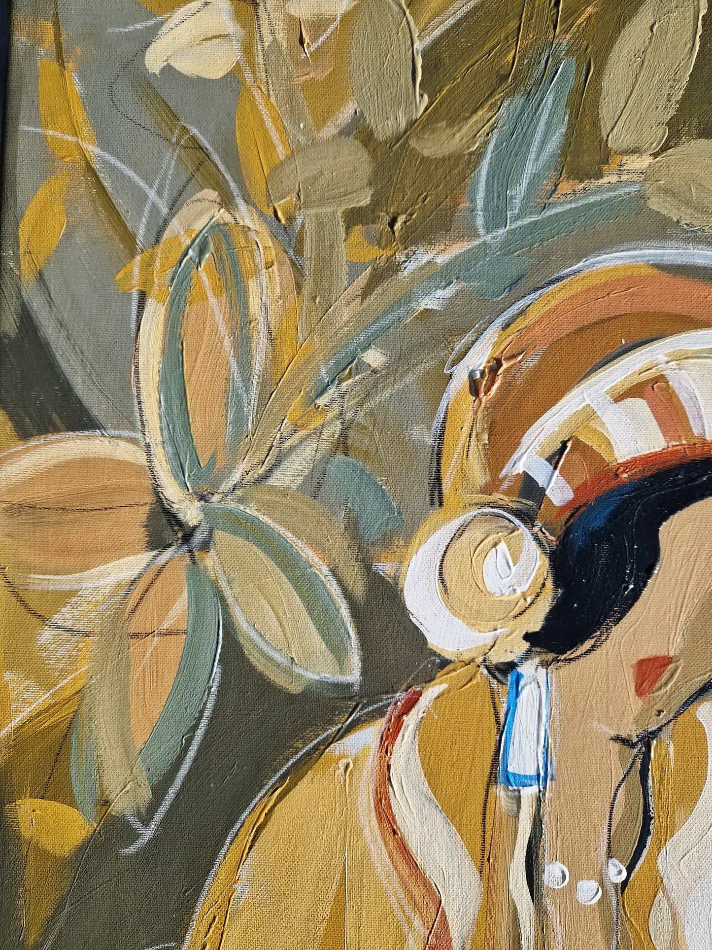 ISAAC MAIMON - Meeting (UNIQUE - acrylic/oil painting) (Certificate)