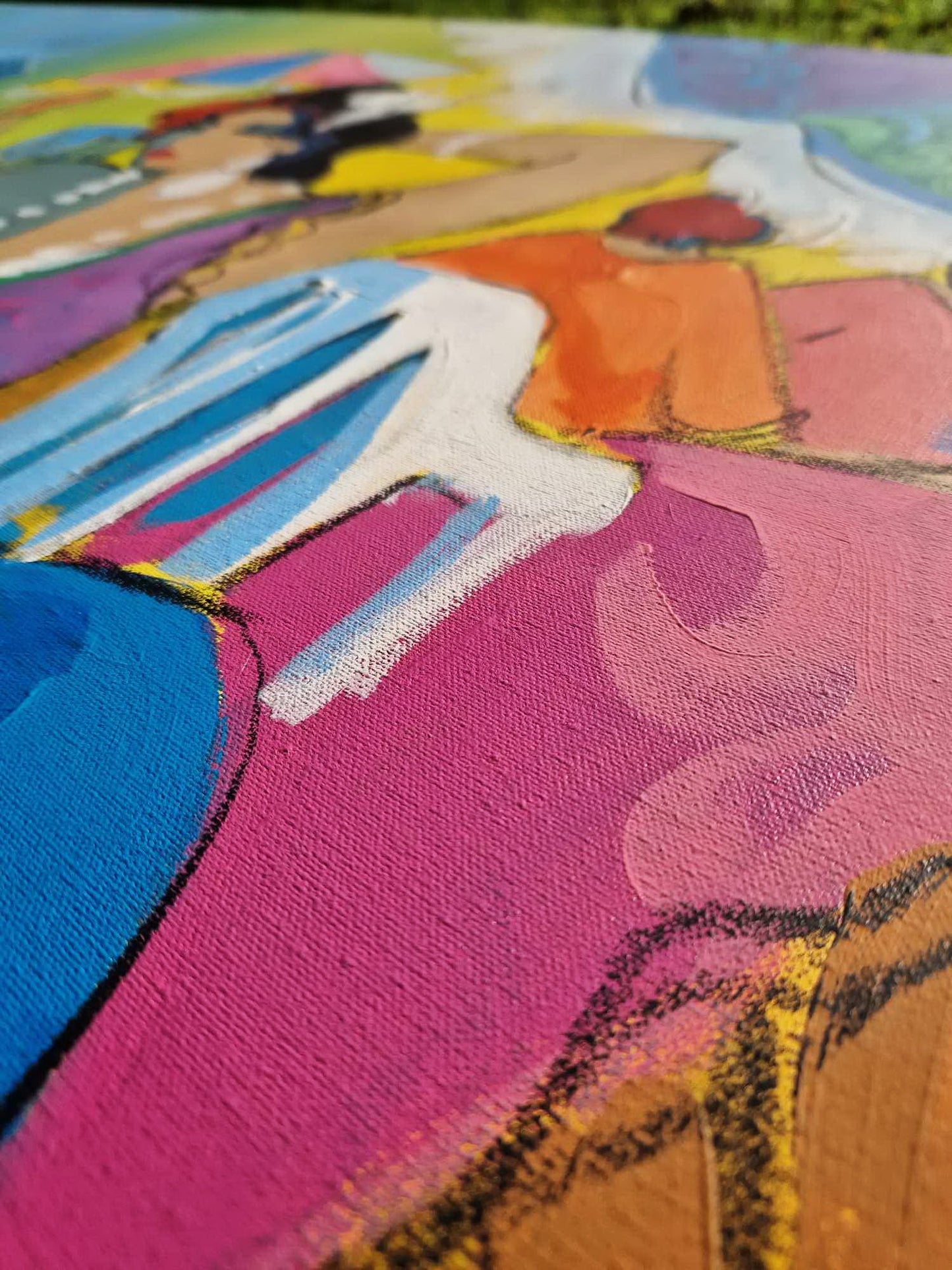 ISAAC MAIMON - Women in the Cafe (UNIQUE - oilpainting/acrylic) (Certificate)