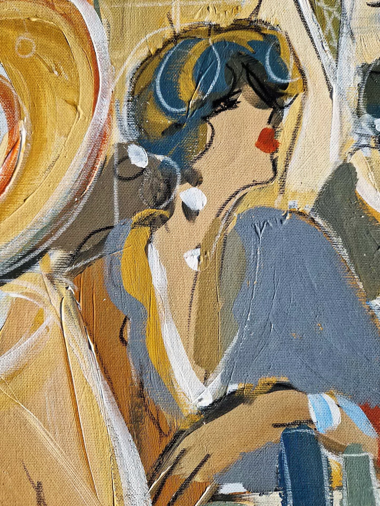 ISAAC MAIMON - Meeting (UNIQUE - acrylic/oil painting) (Certificate)