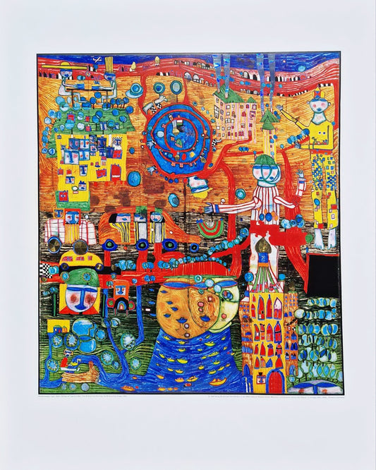 FRIEDENSREICH HUNDERTWASSER - The 30 Days Fax Painting (Unframed)
