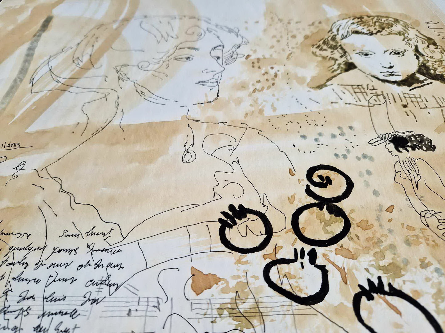 MICHAEL EISEMANN - Damenbildnis (Unframed) (UNIQUE - Watercolor)