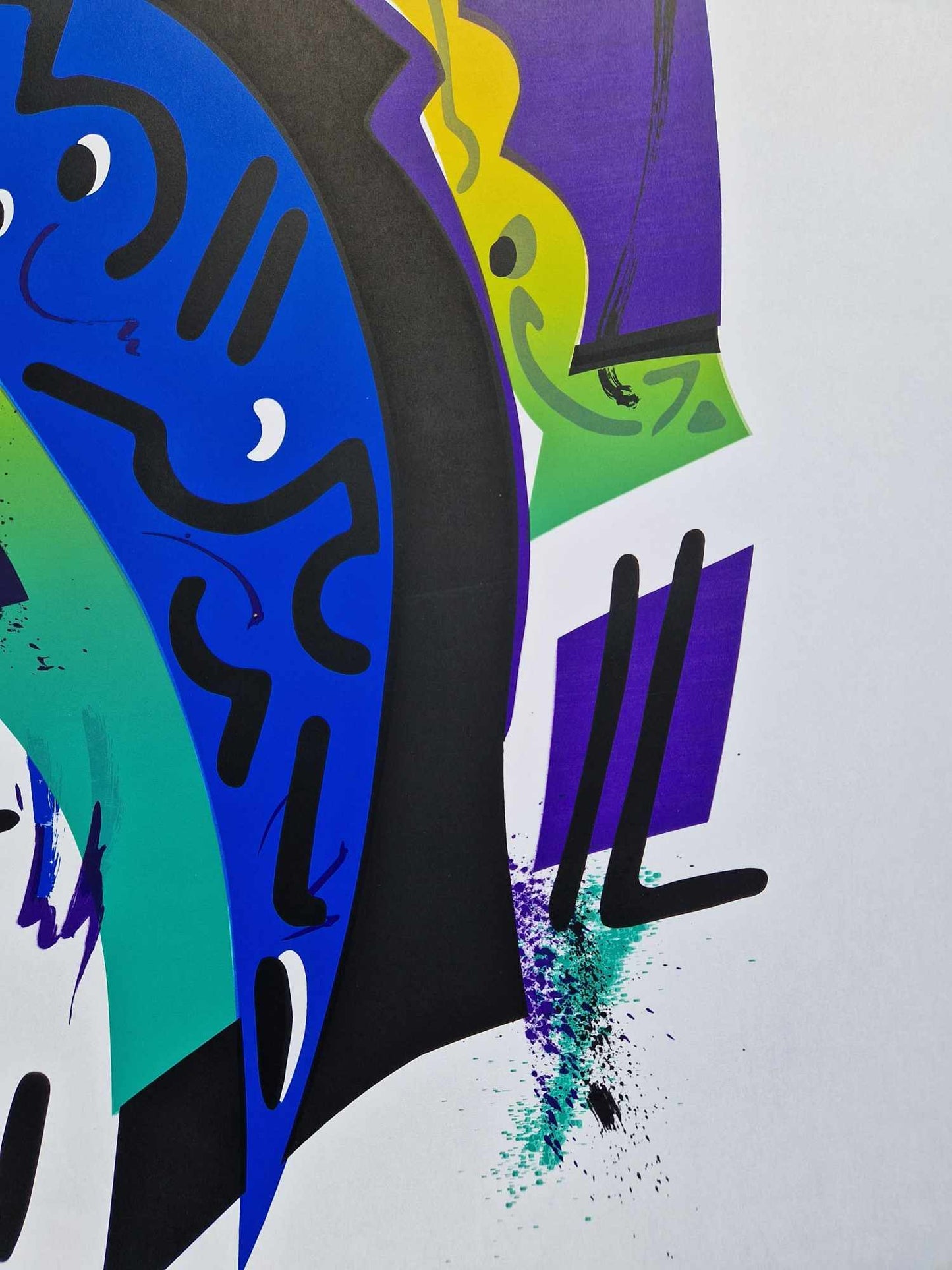 ALFRED GOCKEL - Abstract Composition in Blue & Gold (Unframed) Serigraph