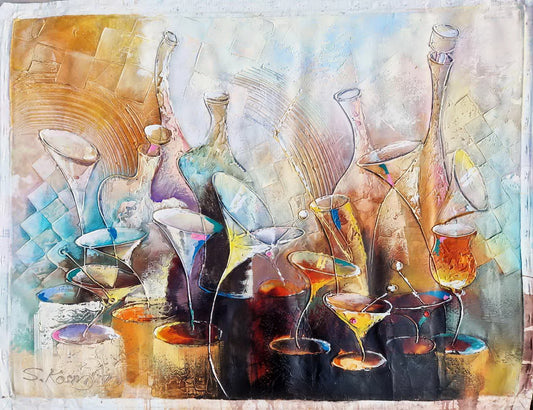 SHAUL KOSMAN - Primary Celebration (UNIQUE - acrylic/oil painting) (Unframed)