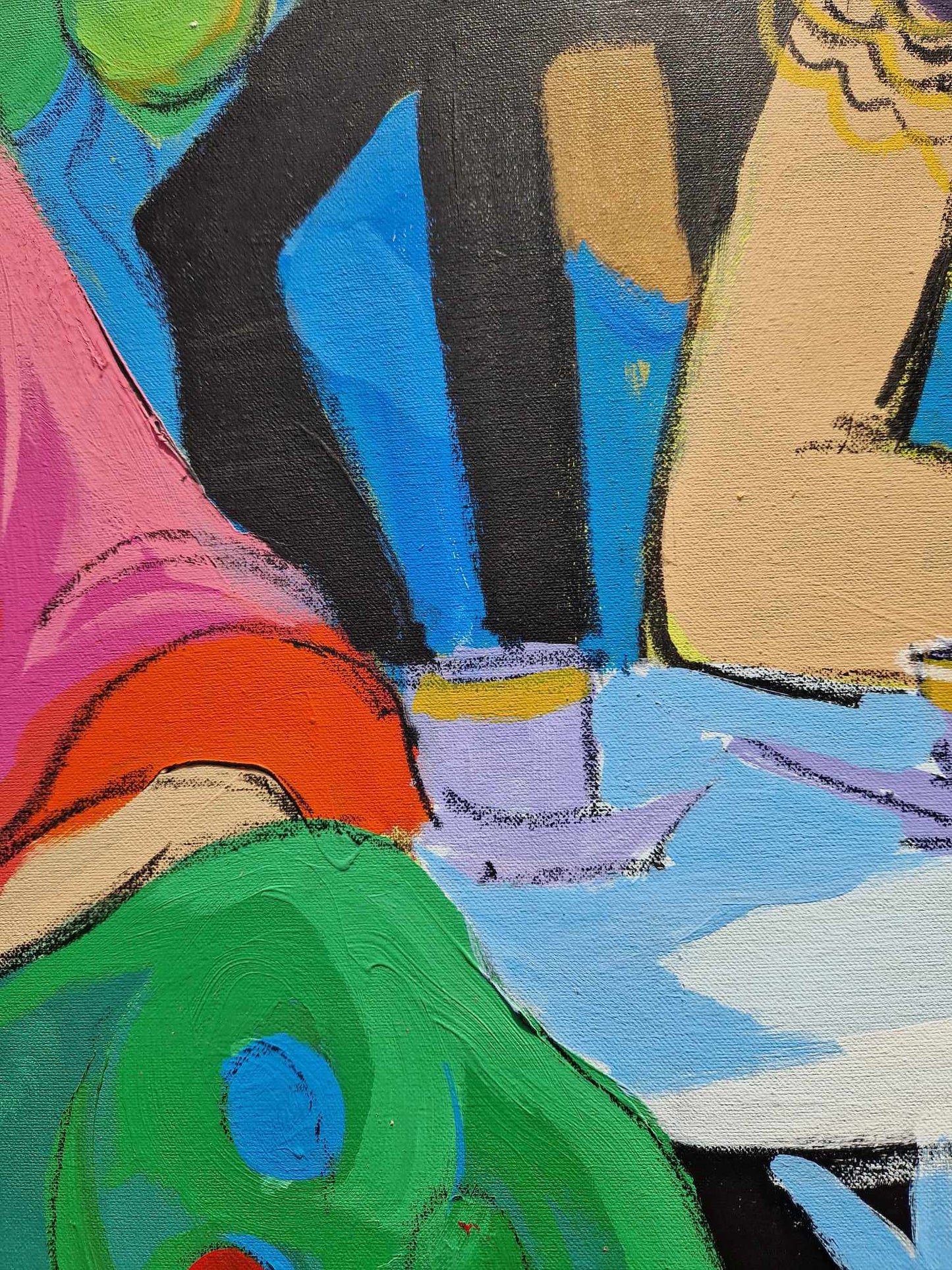 ISAAC MAIMON - Women in the Cafe (UNIQUE - oilpainting/acrylic) (Certificate)