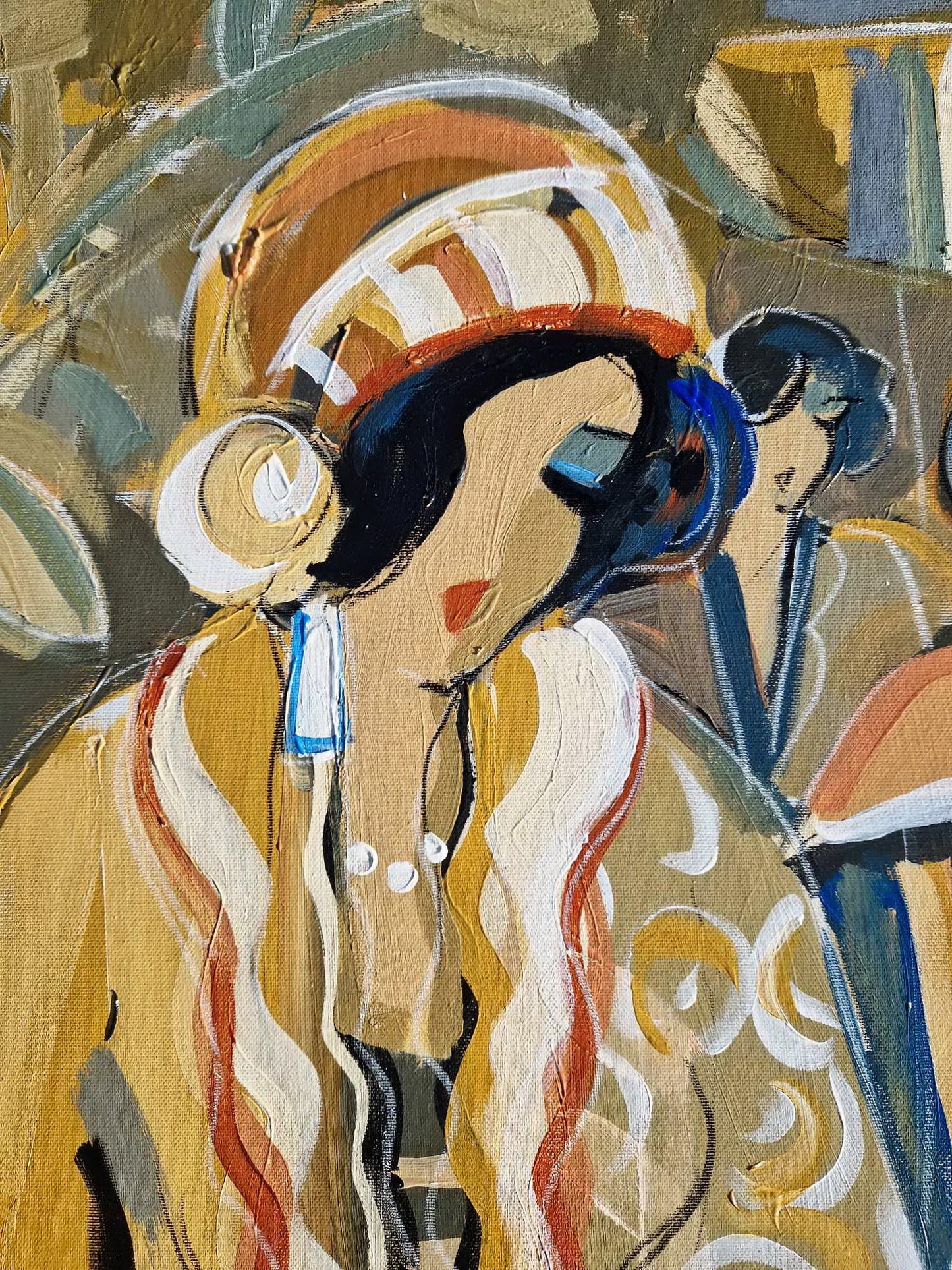 ISAAC MAIMON - Meeting (UNIQUE - acrylic/oil painting) (Certificate)