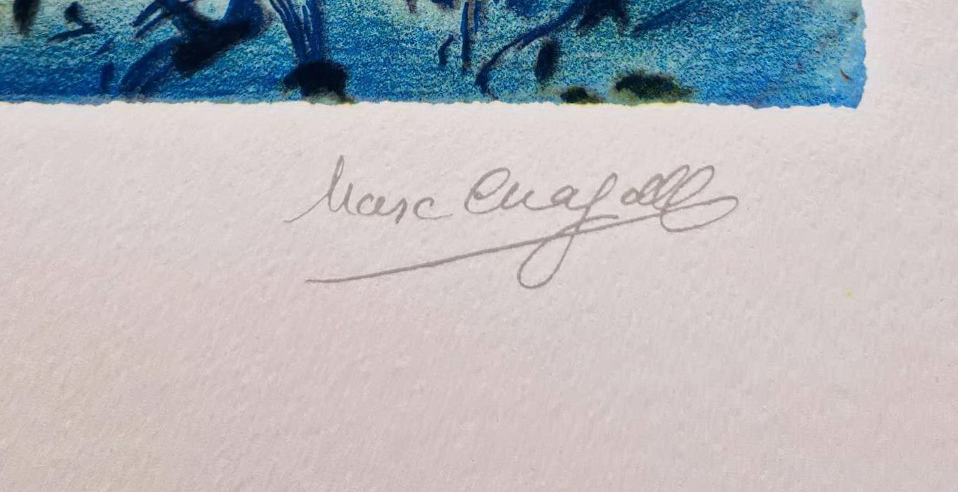 MARC CHAGALL - Nahá žena s kyticou (bez rámu), limitovaná edícia, litografia so zmiešanou technikou