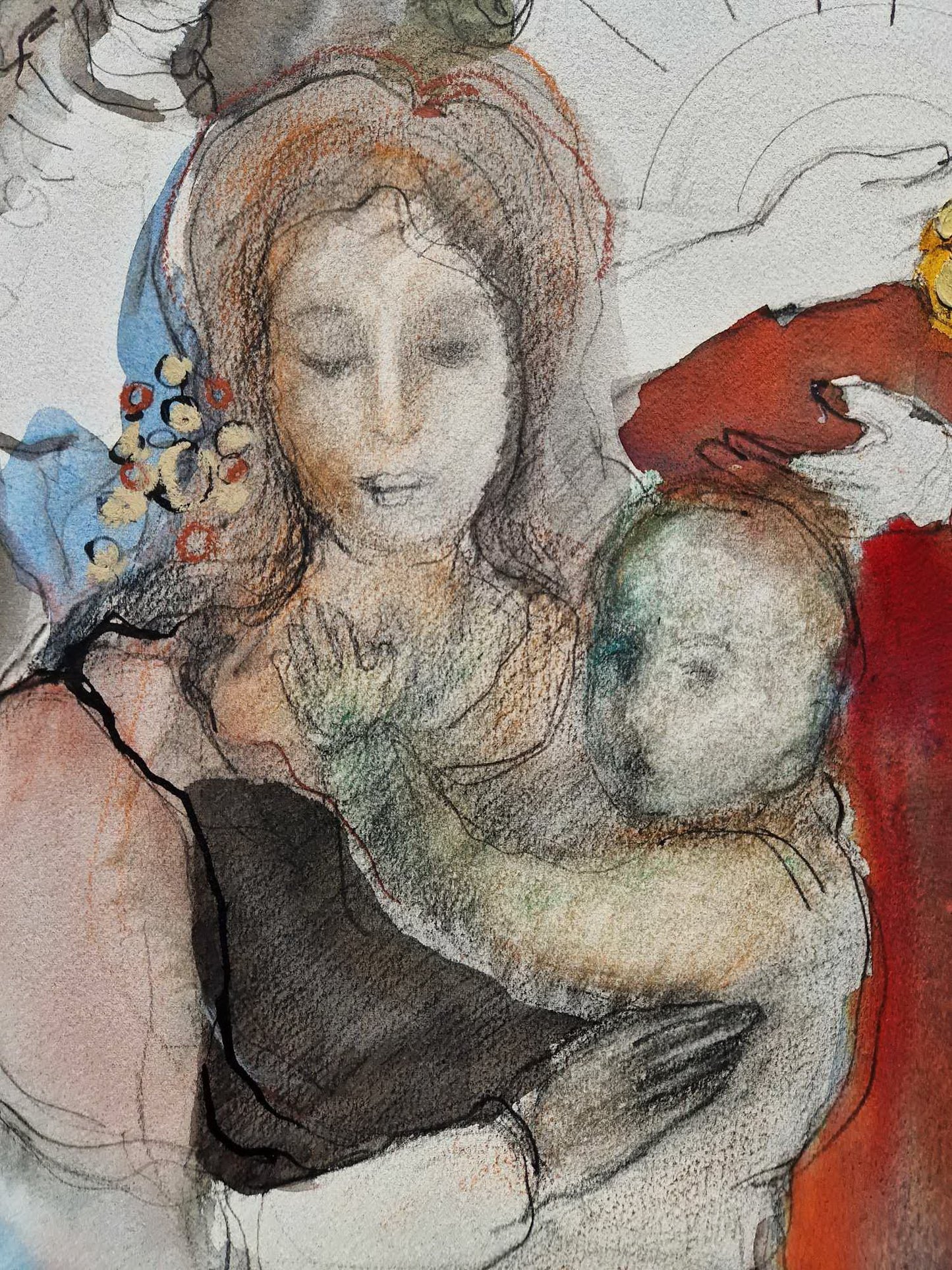 BATIA MAGAL - Symphony of Generations (UNIQUE - Watercolor / Mixed Media) (Unframed)