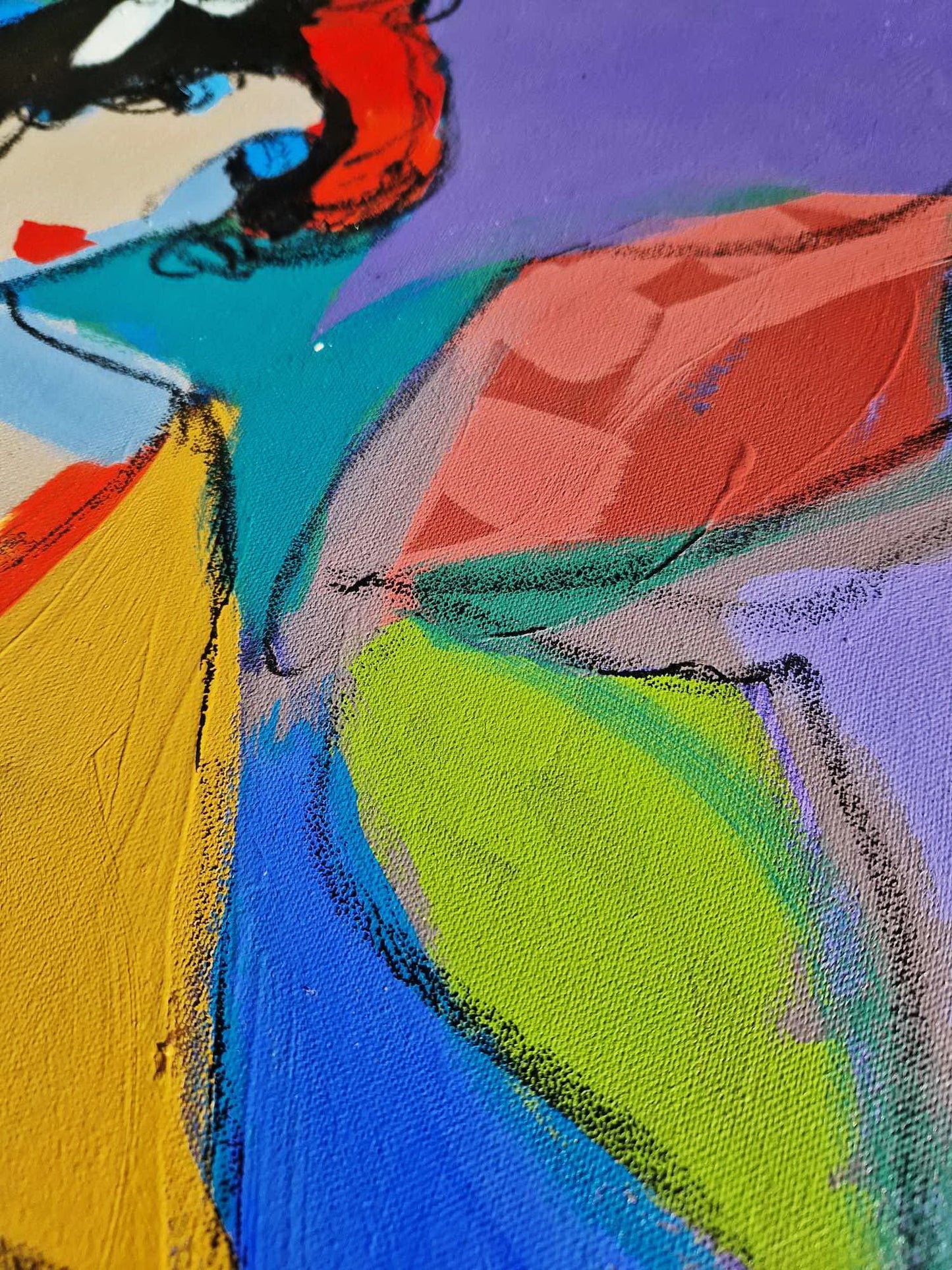 ISAAC MAIMON - Tea Time 2 (UNIQUE - acrylic/oil painting (Certificate)