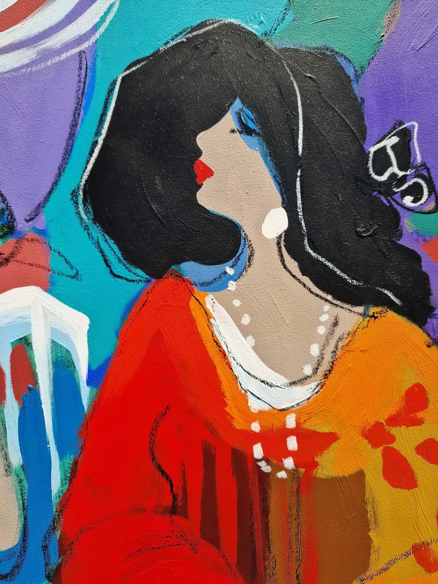 ISAAC MAIMON - Čas na čaj 1 (JEDINEČNÁ - akrylová/olejová maľba) (Certifikát)