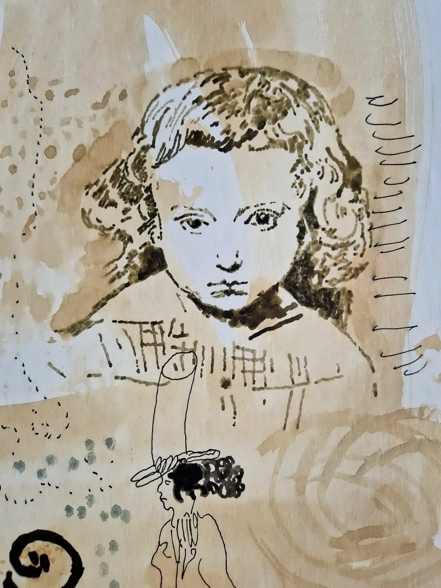 MICHAEL EISEMANN - Damenbildnis (Unframed) (UNIQUE - Watercolor)