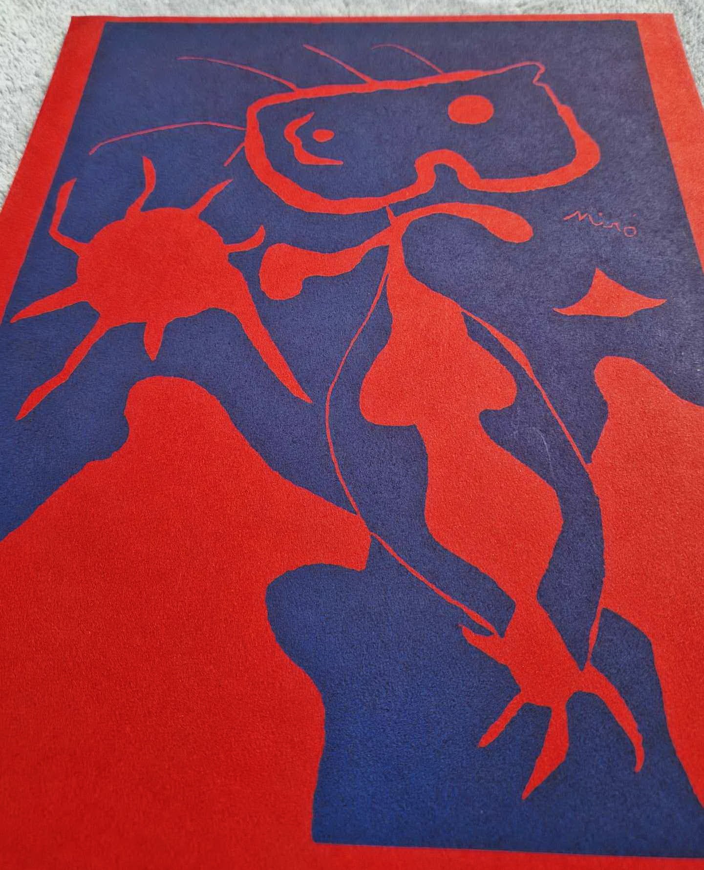 JOAN MIRO - Man with the Red Sun (1959) (Unframed) Linocut