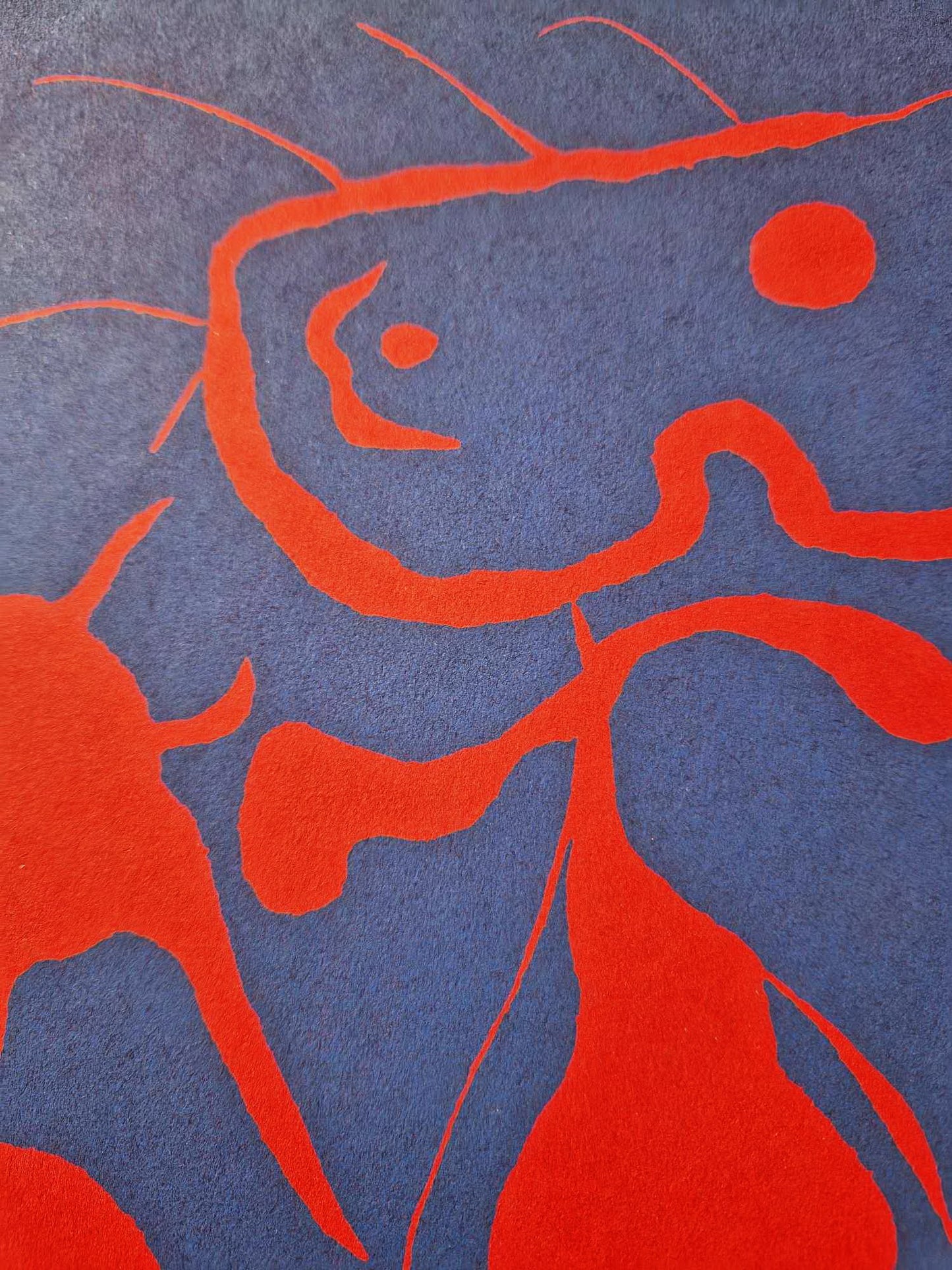 JOAN MIRO - Man with the Red Sun (1959) (Unframed) Linocut