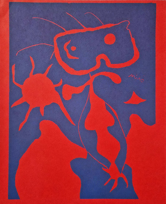 JOAN MIRO - Man with the Red Sun (1959) (Unframed) Linocut