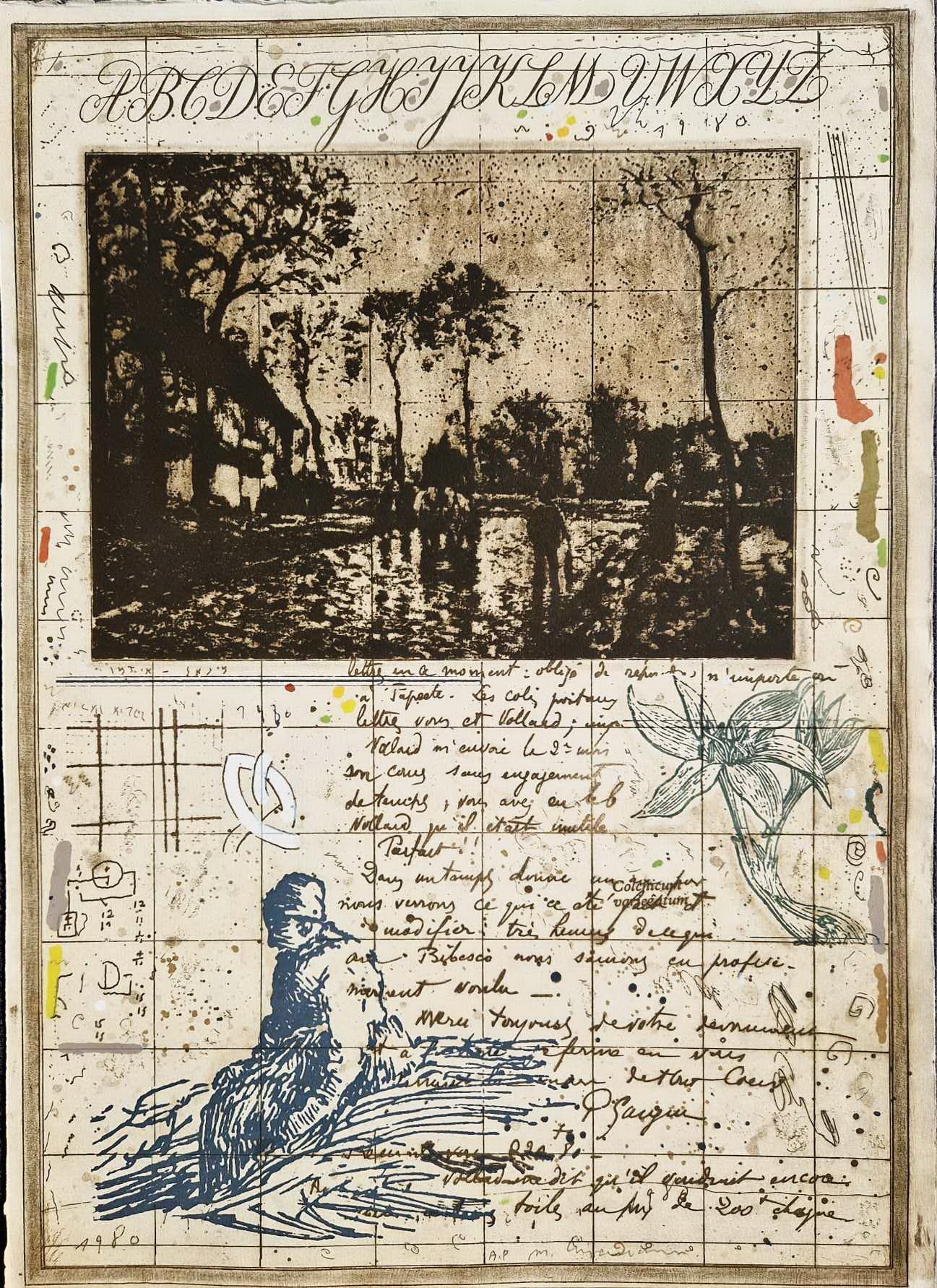 MICHAEL EISEMANN – Písma krajiny (Nerámované) Litografia