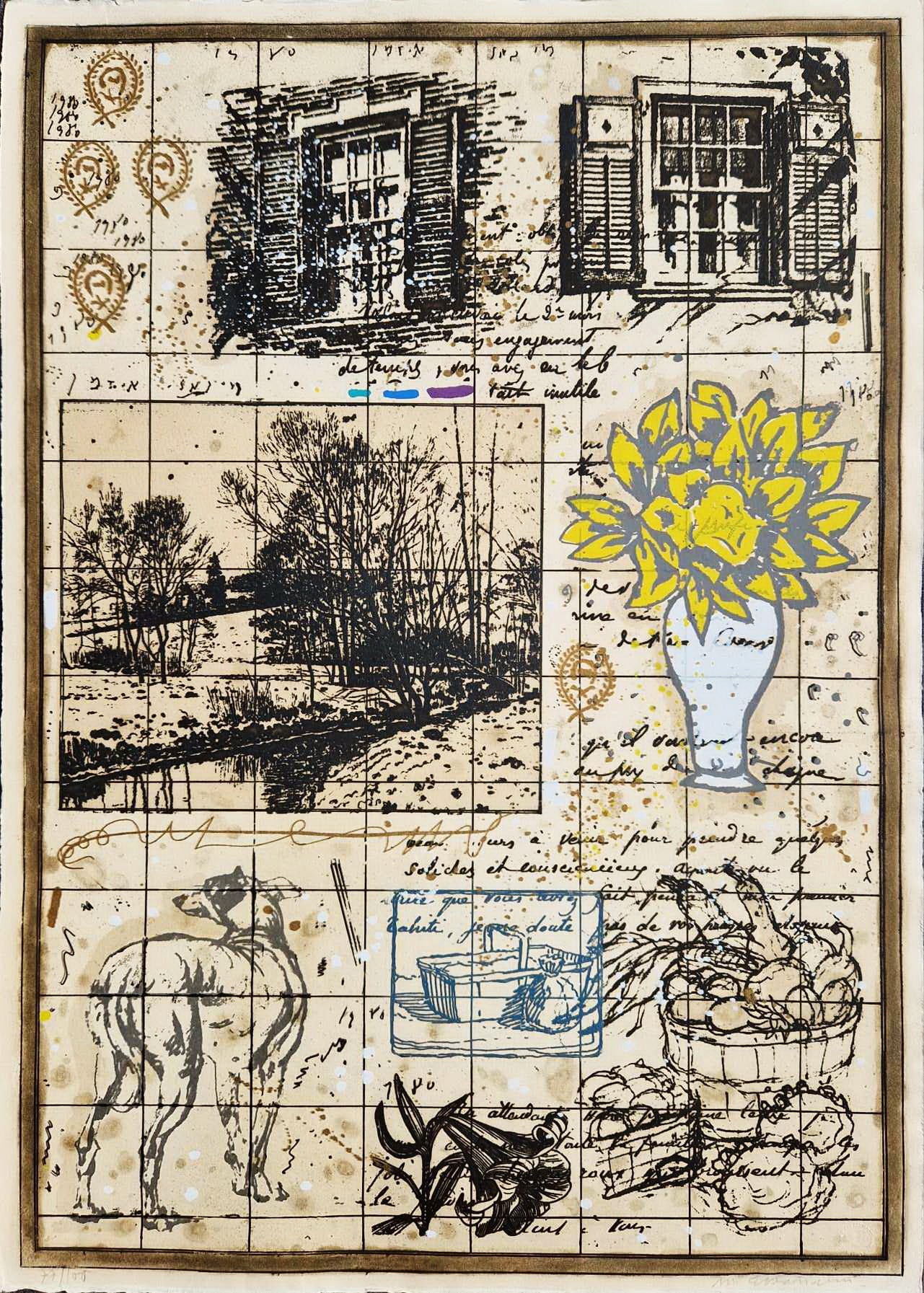 MICHAEL EISEMANN – Zimné ľalie v okne (bez rámu) Litografia