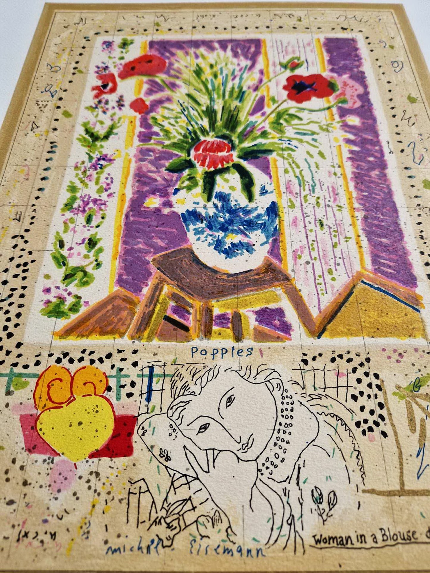 MICHAEL EISEMANN - Litografia vlčieho maku (bez rámu).