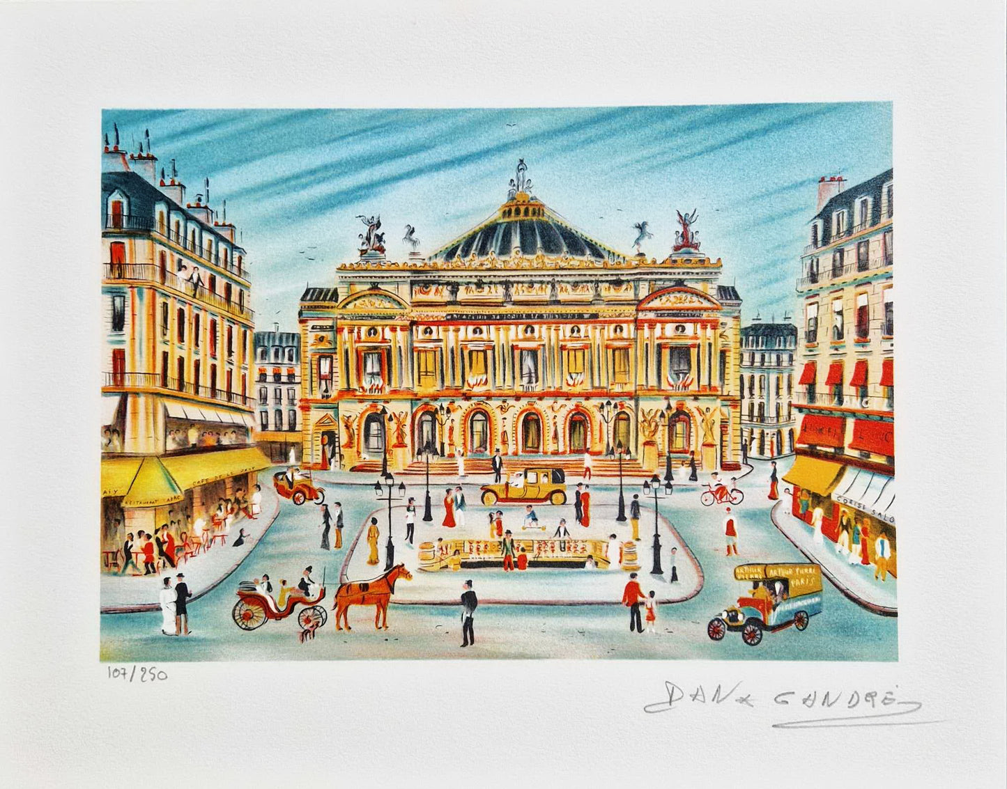 DAN GANDRE – Palais Garnier – Námestie opery (Bez rámu), litografia