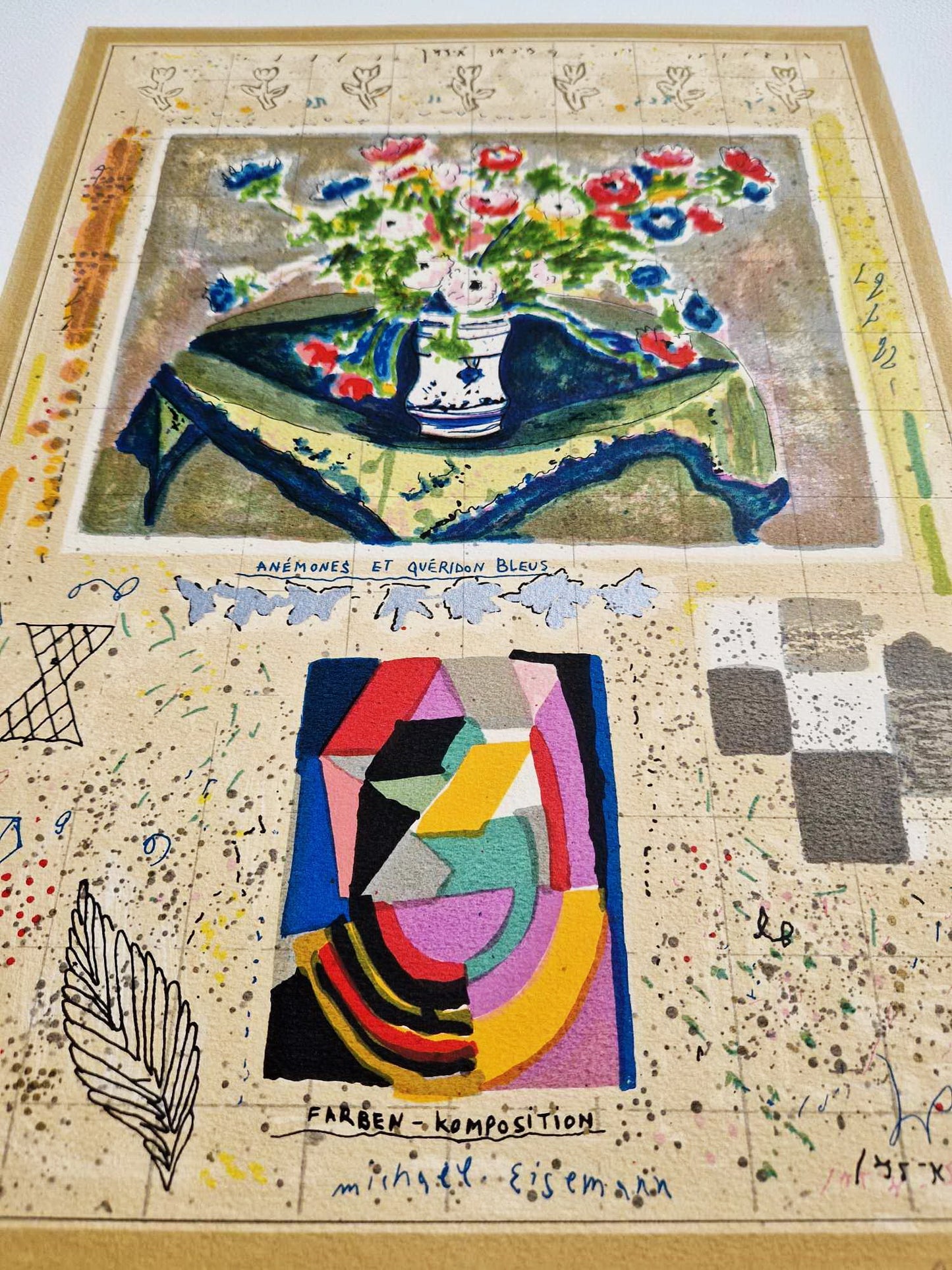 MICHAEL EISEMANN - Anémones et Farben-Komposition (Unframed) Lithograph