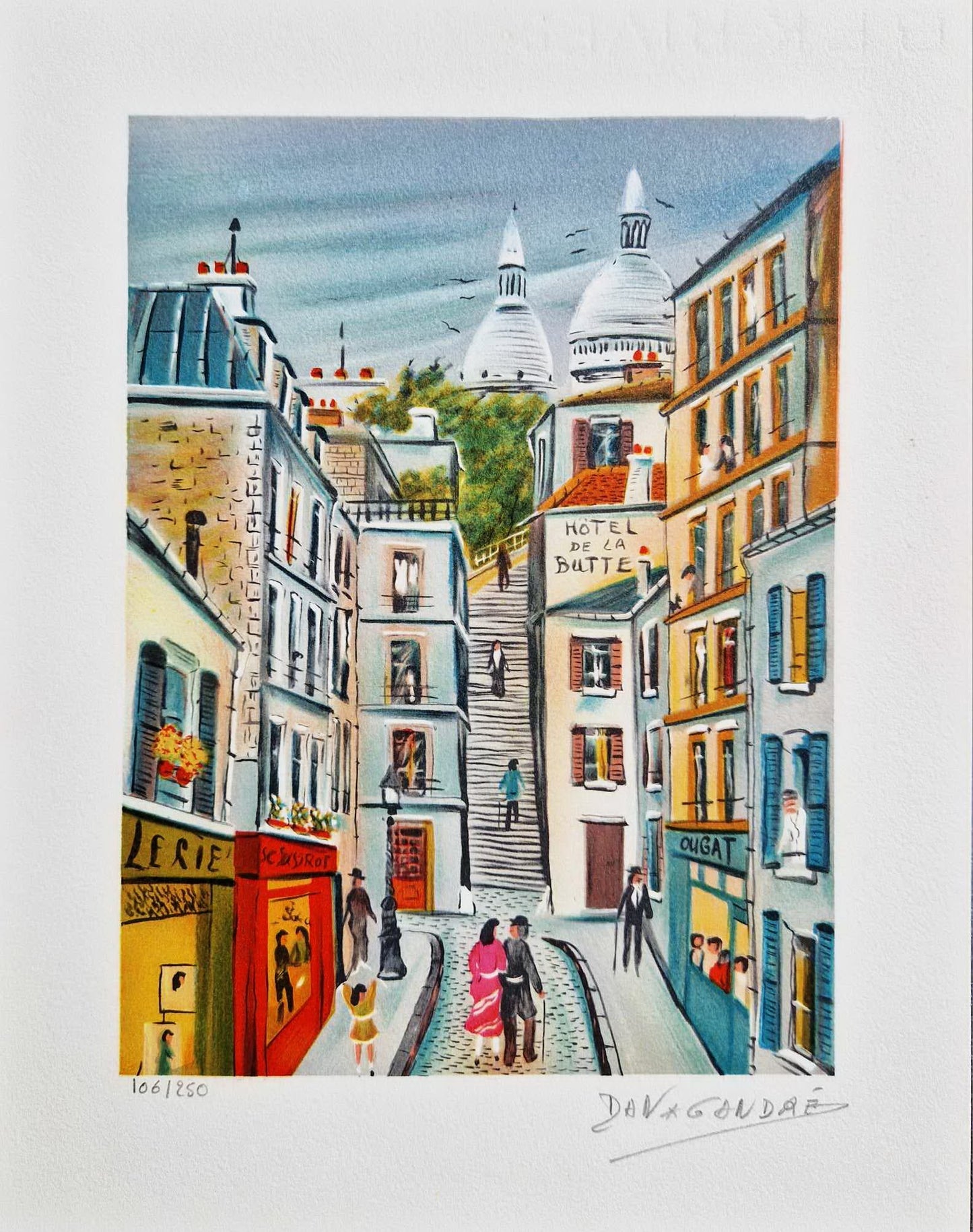 DAN GANDRE – Montmartre – Bazilika Sacré-Cœur (bez rámu), litografia