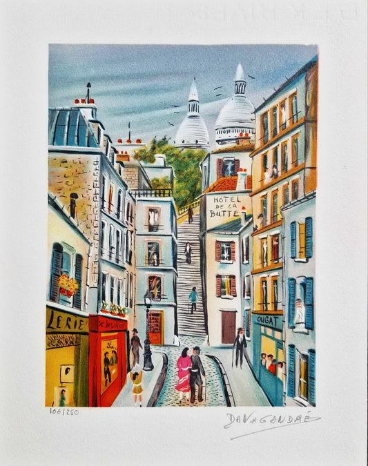 DAN GANDRE - Montmartre - Le Sacré-Cœur  (Unframed), Lithograph