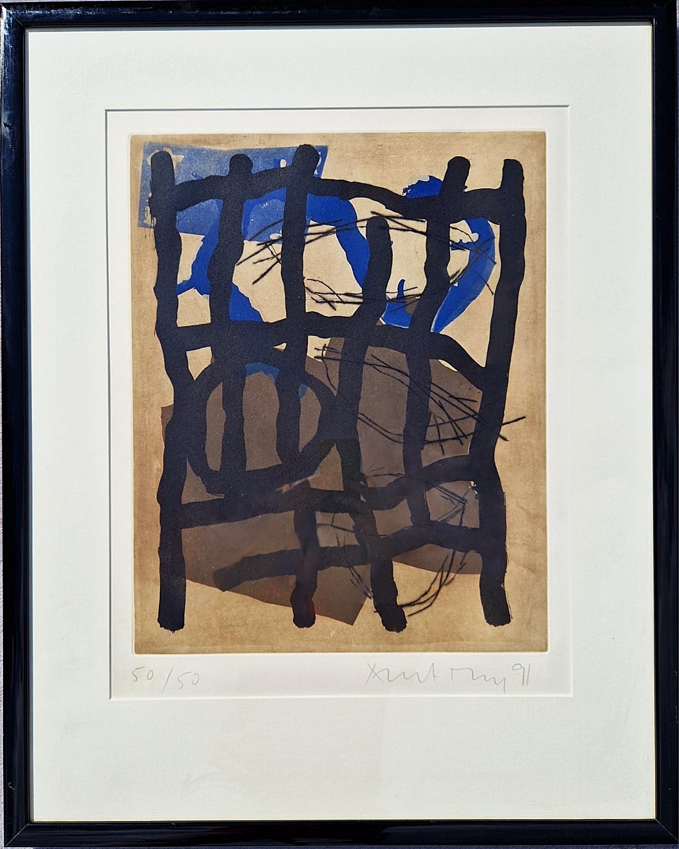 ALBERT MERZ - Cobalt Lattice (Unframed) Engraving