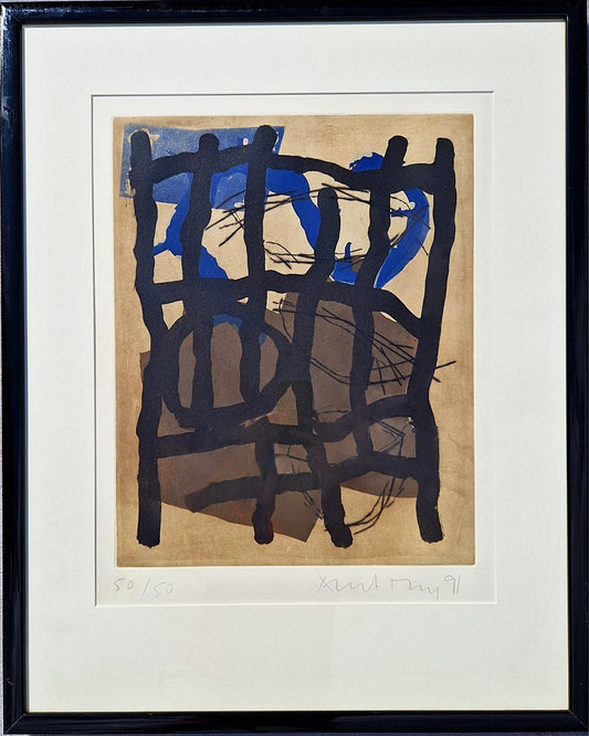 ALBERT MERZ - Cobalt Lattice (Unframed) Engraving