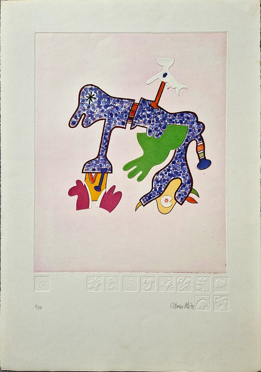 OTMAR ALT – Potápač mesačnej mriežky (1974) (Bez rámu), (Certifikát), Lept