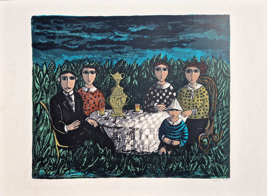 YOSL BERGNER - Tea in the Garden (Unframed), Lithograph