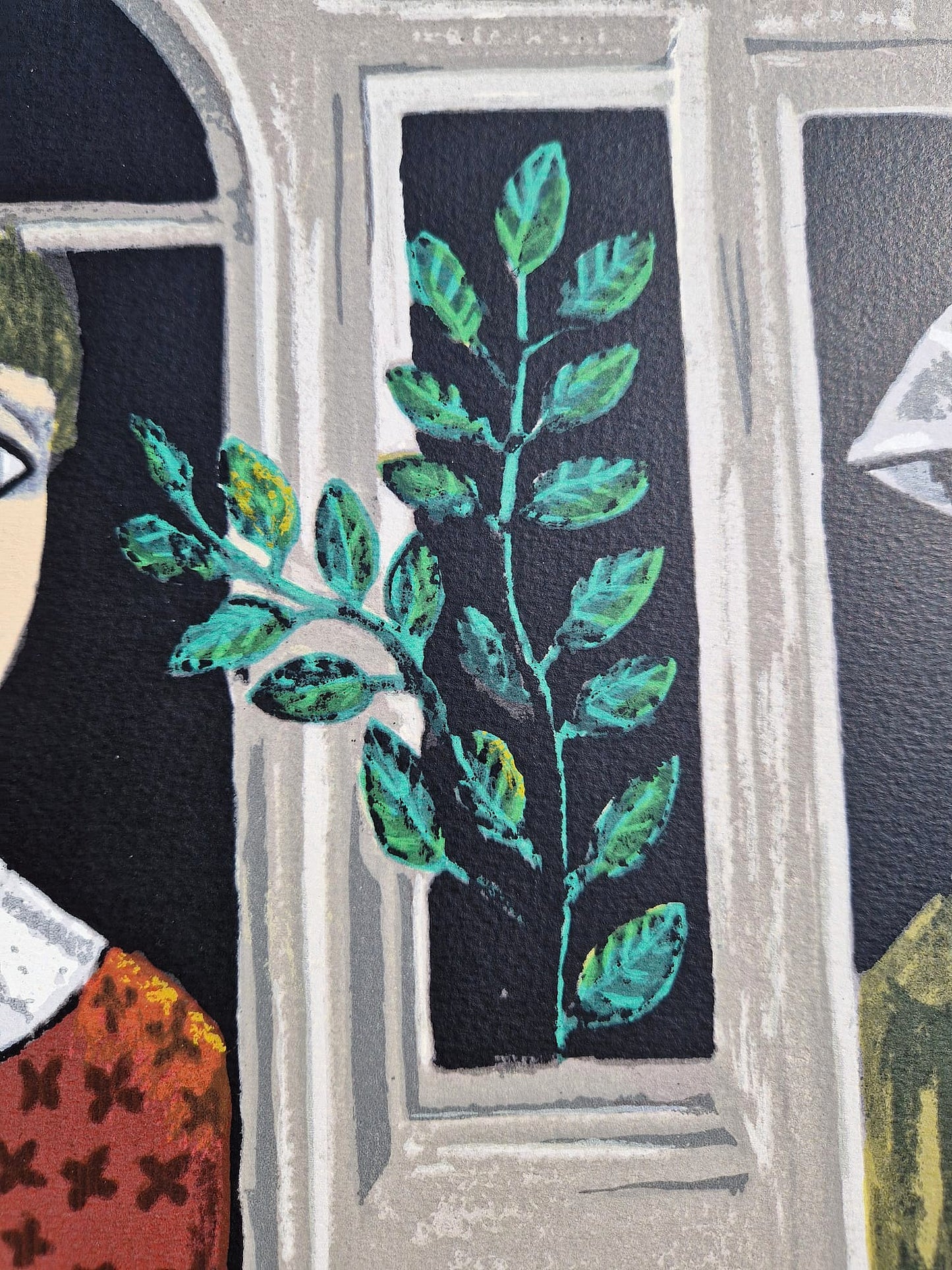 YOSL BERGNER – Tichí strážcovia (Bez rámu), Litografia